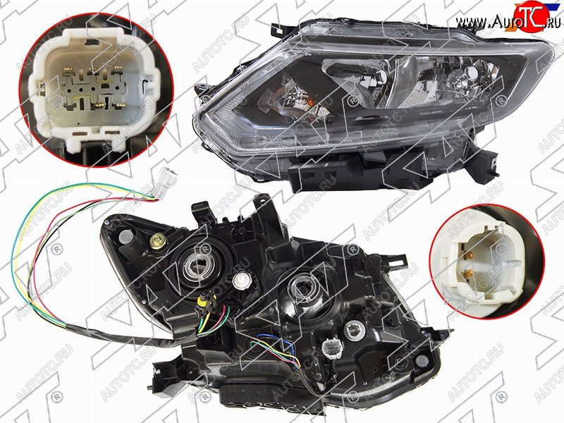 12 099 р. Фара левая (галоген, ДХО, с электрокорректором) SAT  Nissan X-trail  3 T32 (2013-2018) дорестайлинг  с доставкой в г. Королёв