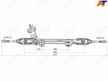 Рейка рулевая SAT Hyundai Elantra MD дорестайлинг (2010-2013)