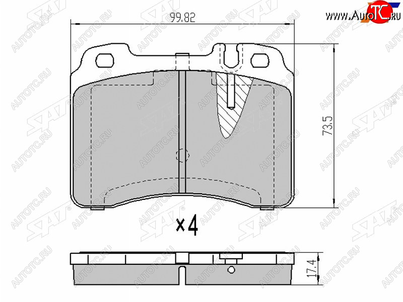 1 399 р. Колодки тормозные перед FR-FL SAT Mercedes-Benz E-Class W210 дорестайлинг седан (1996-1999)  с доставкой в г. Королёв