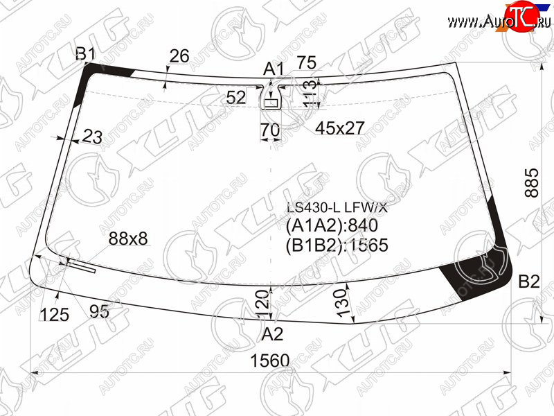 10 649 р. Стекло лобовое (Датчик дождя) XYG  Lexus LS430  XF30 (2000-2003) дорестайлинг  с доставкой в г. Королёв