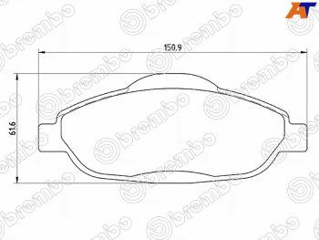 Колодки тормозные перед FL-FR SAT Peugeot 308 T7 хэтчбек 5 дв. дорестайлинг (2007-2011)