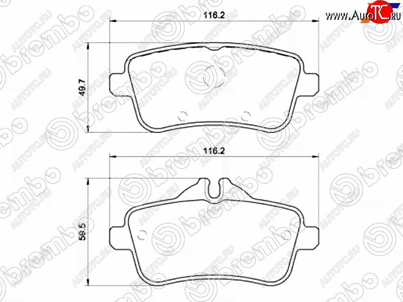 5 349 р. Колодки тормозные задние RH-LH SAT Mercedes-Benz CLA class C117  дорестайлинг седан (2013-2016)  с доставкой в г. Королёв