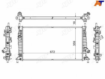 Радиатор SAT Ford Focus 2 хэтчбэк 3 дв. рестайлинг (2007-2011)