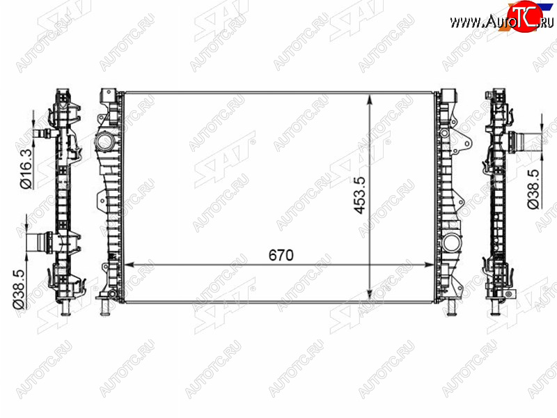 15 899 р. Радиатор охлаждающей жидкости SAT   Land Rover Discovery Sport  L550 - Range Rover Evoque  1 L538  с доставкой в г. Королёв