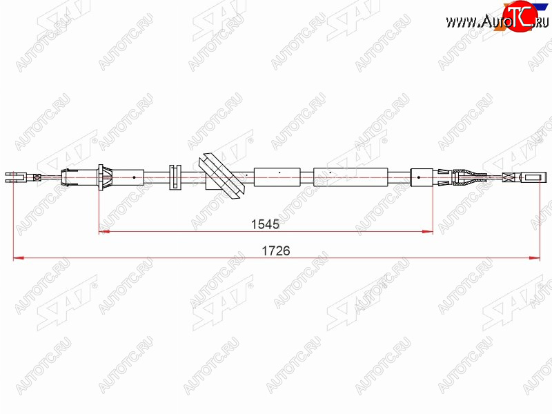 1 399 р. Трос ручника RH SAT  Mercedes-Benz E-Class W211 дорестайлинг седан (2002-2006)  с доставкой в г. Королёв