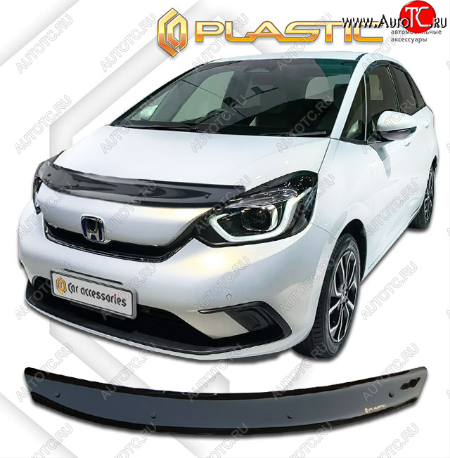 1 799 р. Дефлектор капота CA-Plastic  Honda Fit  4 GR (2019-2022) дорестайлинг (classic черный, без надписи)  с доставкой в г. Королёв