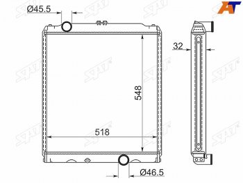 Радиатор охлаждающей жидкости SAT Mitsubishi Fuso Canter (2000-2007)