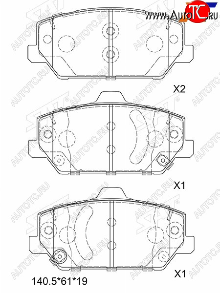 1 899 р. Колодки тормозные передние FR-FL SAT   Hyundai I30  FD (2007-2012), KIA Optima ( 4 JF,  JF) (2015-2020)  с доставкой в г. Королёв