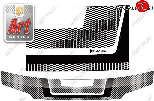 2 289 р. Дефлектор капота CA-Plastic  Daihatsu Coo (2005-2012) (серия ART белая)  с доставкой в г. Королёв