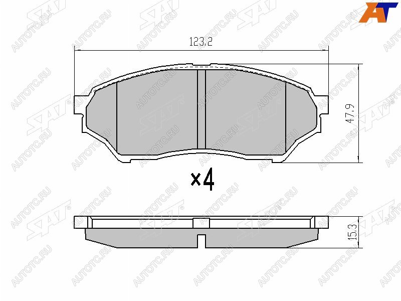 3 199 р. Колодки тормозные перед FR-FL SAT Mitsubishi Pajero Mini H53/H58 (2008-2012)  с доставкой в г. Королёв