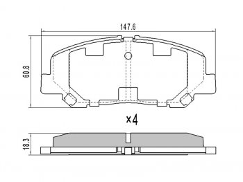 1 389 р. Колодки тормозные передние FR-FL SAT Toyota Alphard H20 дорестайлинг (2008-2011)  с доставкой в г. Королёв. Увеличить фотографию 1