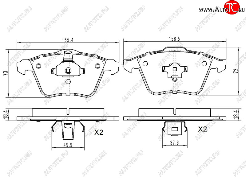 1 799 р. Колодки тормозные передние FL-FR SAT  Ford Focus (2), Mazda 3/Axela (BK,  BL)  с доставкой в г. Королёв