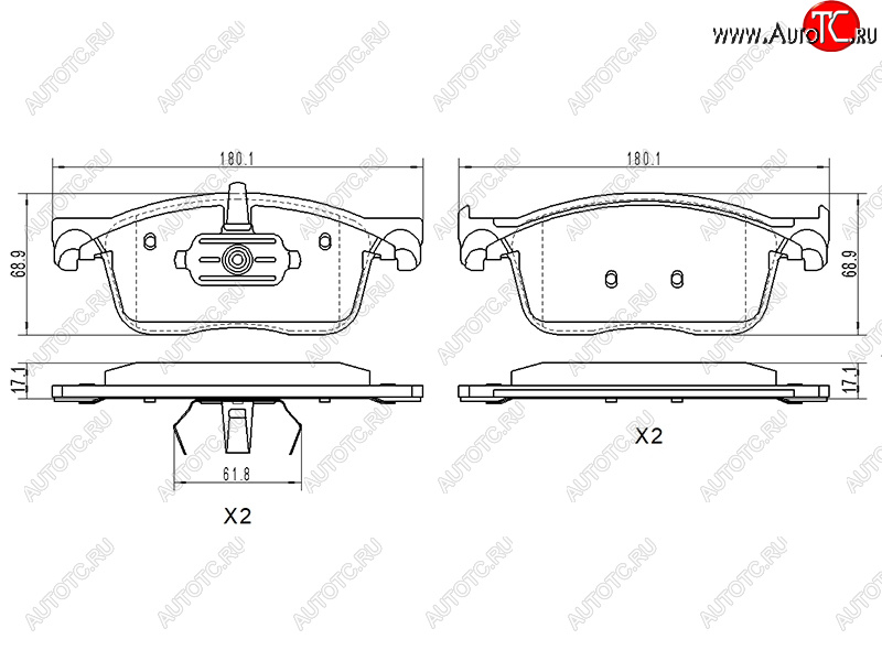 2 399 р. Колодки тормозные передние FL-FR SAT  CITROEN Jumpy (2016-2022), CITROEN SpaceTourer (2016-2022), Peugeot Expert (2016-2024), Peugeot Traveller (2016-2024)  с доставкой в г. Королёв