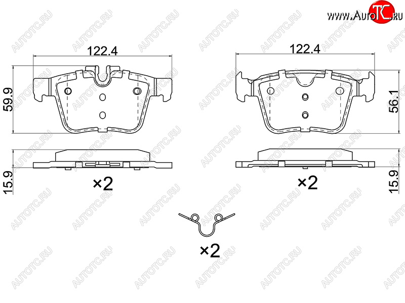 1 199 р. Колодки тормозные зад LH-RH SAT  Land Rover Range Rover Evoque ( 1 L538,  2 L551) (2011-2024), Volvo XC60 (2017-2022), Volvo XC90  L (2015-2024)  с доставкой в г. Королёв