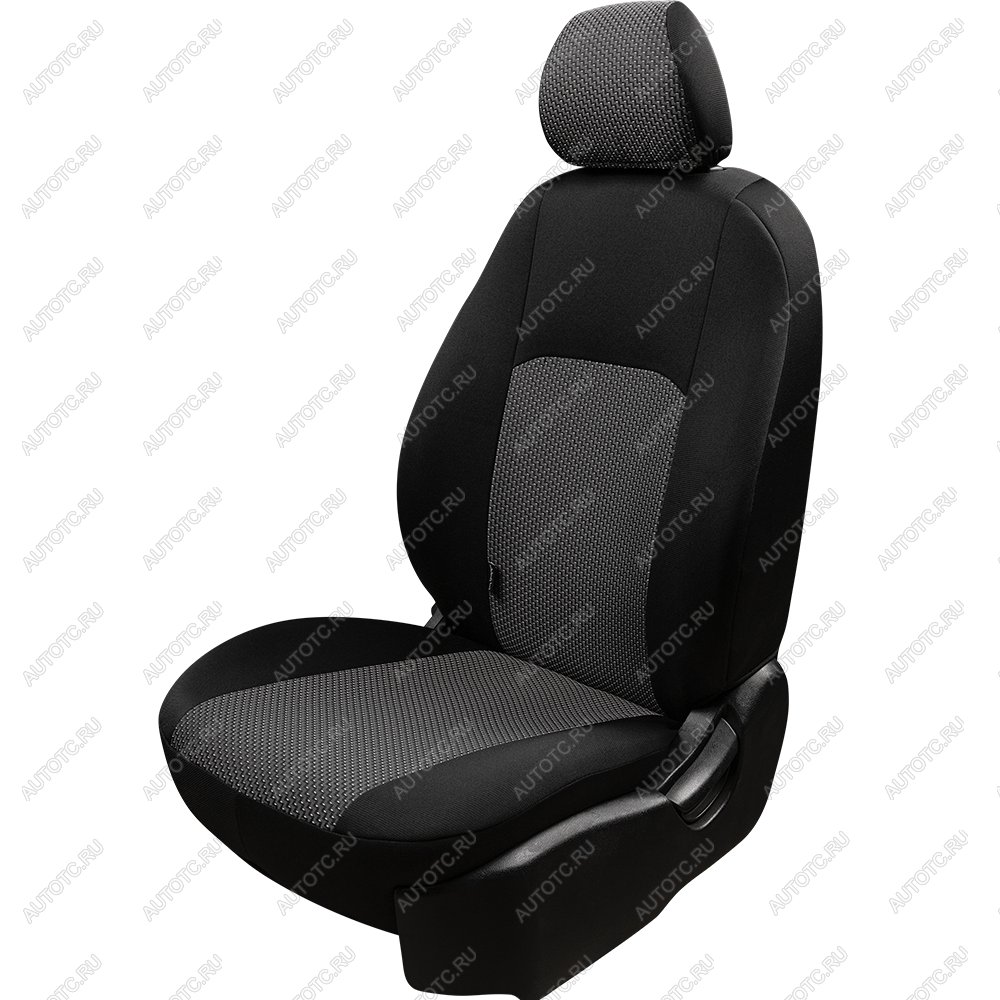 3 799 р. Комплект чехлов для сидений (1+2 места Жаккард) ДУБЛИН Lord Autofashion  Ford Transit (2014-2022) цельнометаллический фургон (черный, вставка Зигзаг)  с доставкой в г. Королёв
