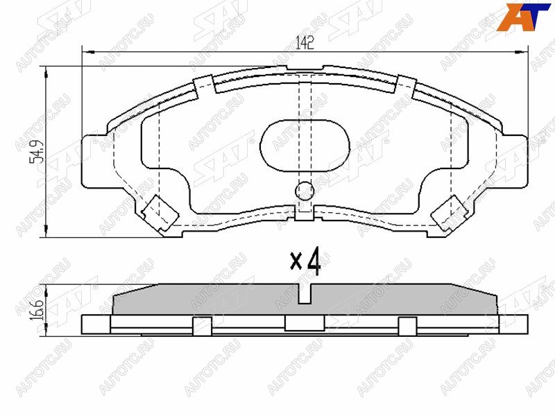 2 649 р. Колодки тормозные передние FR-FL SAT  Toyota Town Ace  s400 (2008-2020) дорестацлинг  с доставкой в г. Королёв