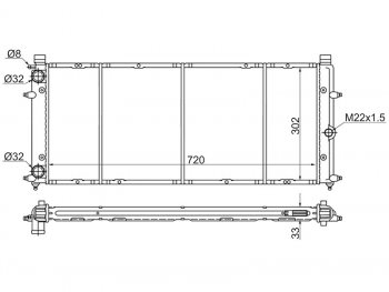 Радиатор охлаждающей жидкости SAT  Caravelle  T4, Transporter  T4