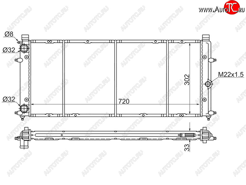 5 599 р. Радиатор охлаждающей жидкости SAT  Volkswagen Caravelle  T4 - Transporter  T4  с доставкой в г. Королёв