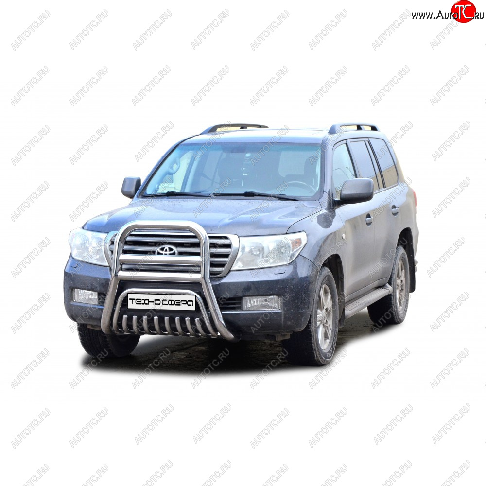 48 899 р. Передок крашенная d63.5, Техно Сфера  Toyota Land Cruiser  200 (2007-2021) дорестайлинг, 1-ый рестайлинг, 2-ой рестайлинг (Черный матовый)  с доставкой в г. Королёв