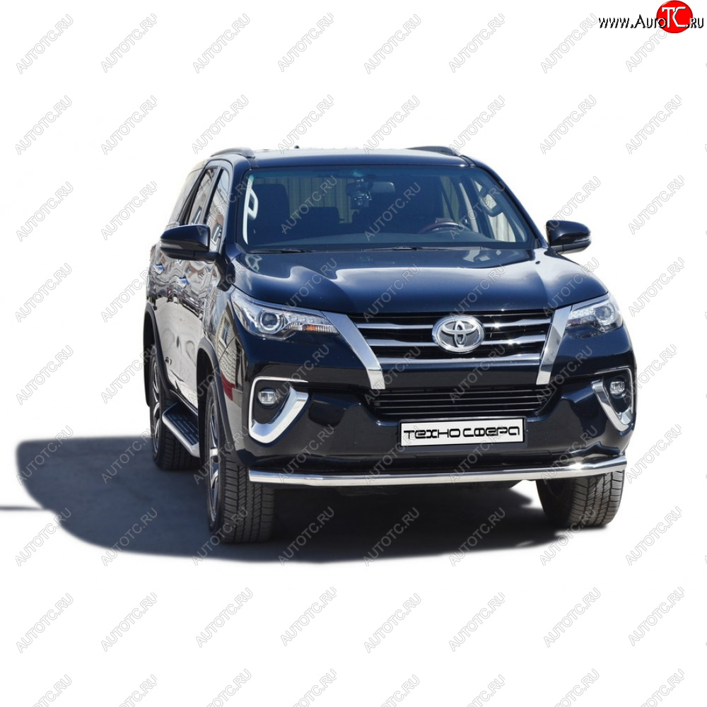 32 999 р. Защита переда труба нержавейка d63.5, Техно сфера  Toyota Fortuner ( AN50/AN60,  AN160) (2004-2025) дорестайлинг, 1-ый рестайлинг, 2-ой рестайлинг, дорестайлинг, рестайлинг (Нержавейка)  с доставкой в г. Королёв