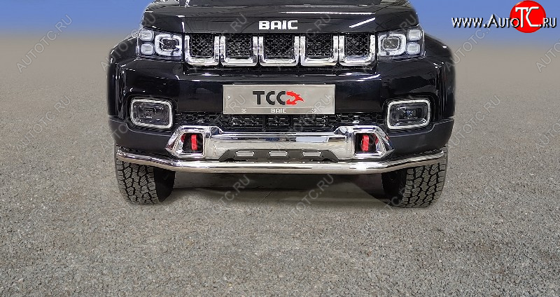 26 449 р. Защита переднего бампера нижняя d60,3 мм ТСС Тюнинг  BAIC BJ40 (2022-2025) (нержавейка)  с доставкой в г. Королёв