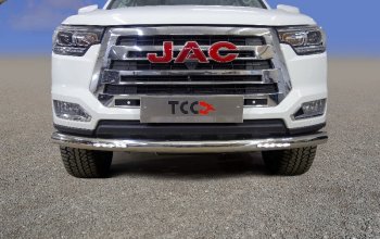 Защита переднего бампера нижняя с ДХО 76,1 мм ТСС Тюнинг JAC T6 пикап (2018-2024) ()