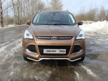 1 000 000 р. Защита переднего бампера нижняя d42,4 мм ТСС Тюнинг Ford Kuga 2 дорестайлинг (2013-2016) (нержавейка)  с доставкой в г. Королёв. Увеличить фотографию 1