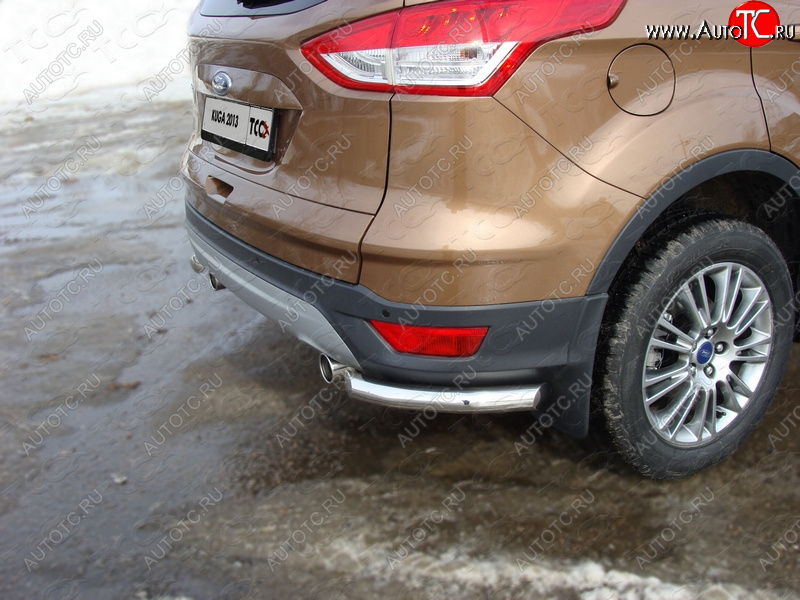 10 949 р. Защита задняя (уголки, нержавейка 60,3 мм) ТСС Тюнинг  Ford Kuga  2 (2013-2016) дорестайлинг  с доставкой в г. Королёв