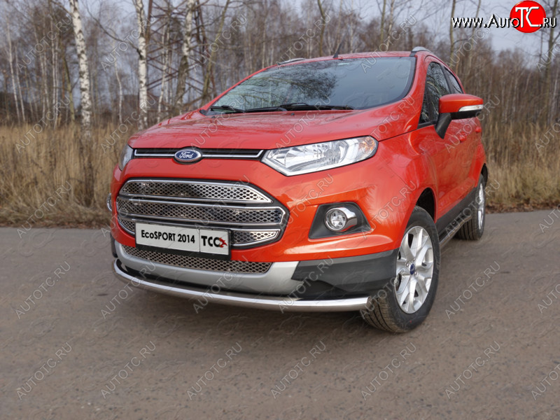 12 999 р. Защита переднего бампера нижняя d60,3 мм ТСС Тюнинг Ford EcoSport дорестайлинг (2013-2019) (нержавейка)  с доставкой в г. Королёв