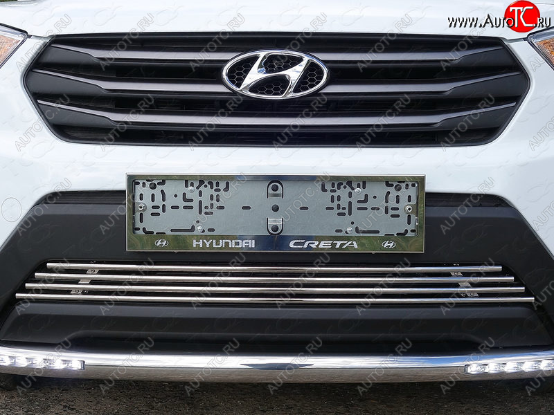 6 449 р. Рамка гос. номера ТСС Тюнинг Hyundai Creta GS дорестайлинг (2015-2019) (нержавейка)  с доставкой в г. Королёв