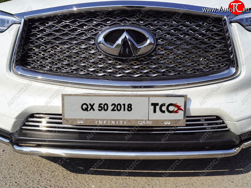 6 249 р. Рамка гос. номера ТСС Тюнинг  INFINITI Qx50  J55 (2017-2022) (нержавейка)  с доставкой в г. Королёв