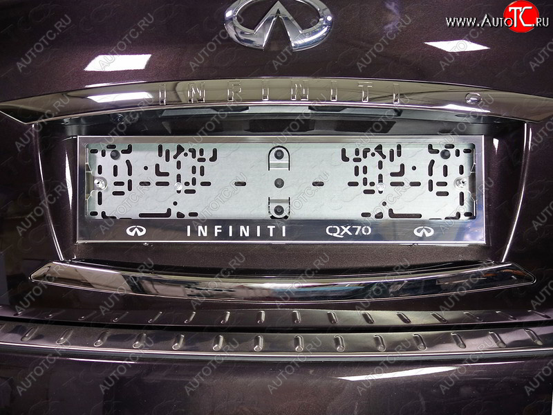 6 449 р. Рамка гос. номера ТСС Тюнинг INFINITI QX70 S51 (2013-2020) (нержавейка)  с доставкой в г. Королёв