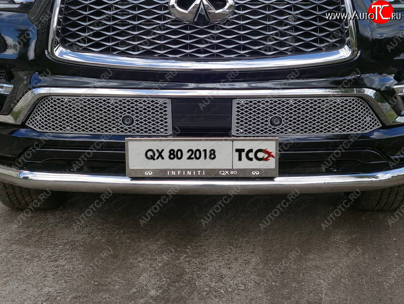 6 449 р. Рамка гос. номера ТСС Тюнинг INFINITI QX80 Z62 2-ой рестайлинг (2018-2024) (нержавейка)  с доставкой в г. Королёв