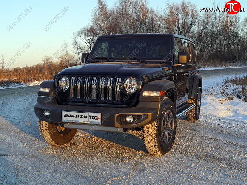 6 449 р. Рамка гос. номера (5 дв.) ТСС Тюнинг Jeep Wrangler JL (2018-2024) (нержавейка)  с доставкой в г. Королёв