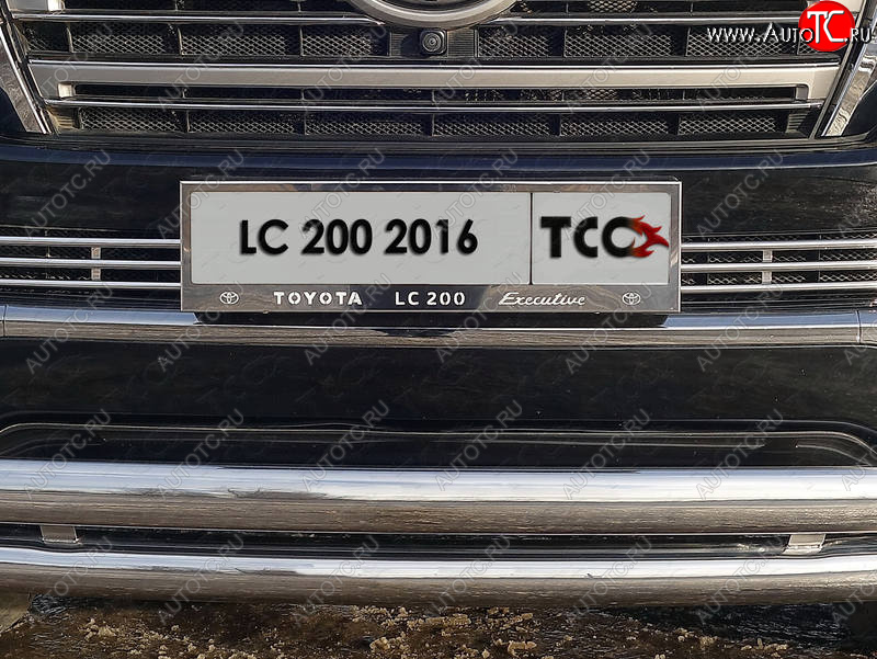 6 449 р. Рамка гос. номера ТСС Тюнинг Toyota Land Cruiser 200 2-ой рестайлинг (2015-2021) (нержавейка)  с доставкой в г. Королёв