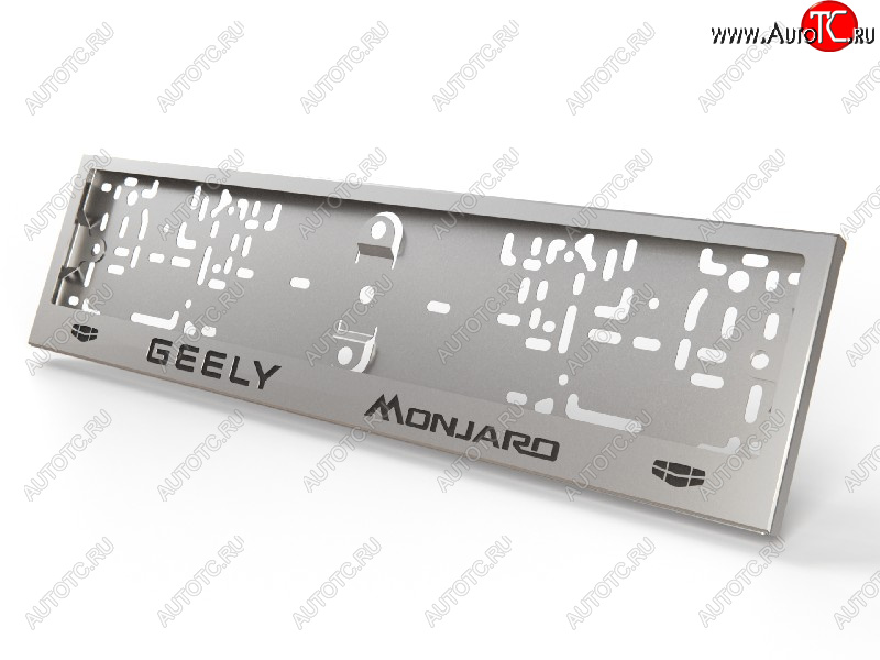 5 299 р. Рамка гос. номера ТСС Тюнинг  Geely Monjaro (2022-2025) (нержавейка)  с доставкой в г. Королёв