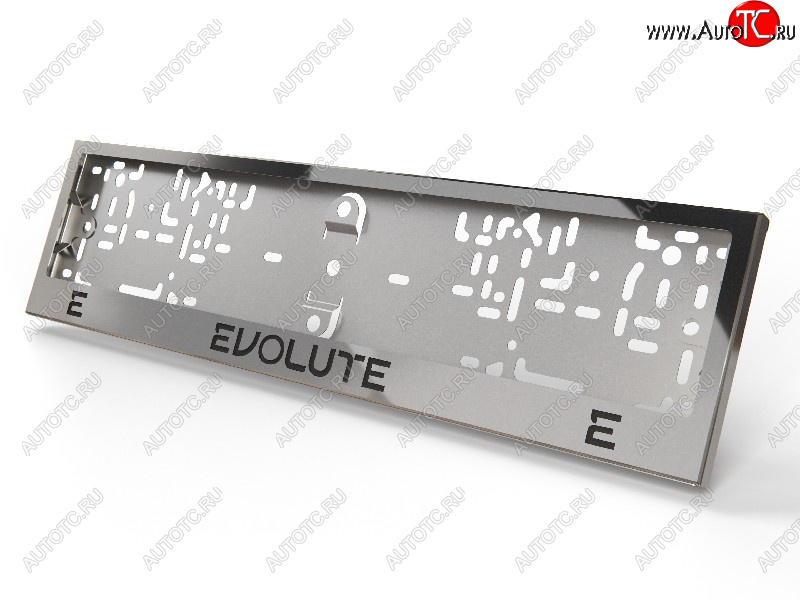 6 449 р. Рамка гос. номера ТСС Тюнинг  Evolute i-Joy (2022-2025) джип (нержавейка)  с доставкой в г. Королёв