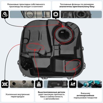 9 999 р. Топливный бак (645х690х245), (Дизель + Бензин), (антикоррозия) сталь ORKA Toyota Corolla Verso AR10 (2004-2009)  с доставкой в г. Королёв. Увеличить фотографию 17