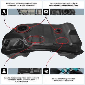 22 999 р. Топливный бак стальной (антикоррозия) Peugeot 4007 (2007-2012)  с доставкой в г. Королёв. Увеличить фотографию 18