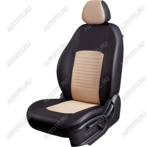 9 449 р. Комплект чехлов для сидений (РЗС 40/60 3Г Илана+Орегон) ТУРИН СТ Lord Autofashion KIA Optima 3 TF дорестайлинг седан (2010-2013) (черный, вставка бежевая, строчка бежевая)  с доставкой в г. Королёв