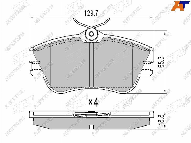 2 389 р. Колодки тормозные перед FL-FR SAT  Volkswagen Multivan  T5 - Transporter  T4  с доставкой в г. Королёв