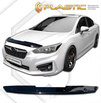 1 799 р. Дефлектор капота (рынок Японии правый руль) CA-Plastic  Subaru Impreza  GK (2016-2020) седан дорестайлинг (серия Classic черный)  с доставкой в г. Королёв. Увеличить фотографию 2