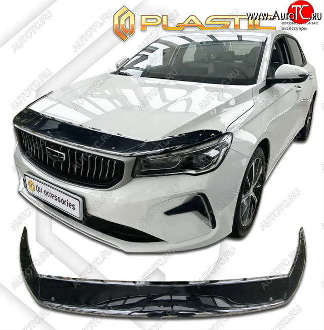 2 499 р. Дефлектор капота (exclusive) CA-Plastic  Geely Emgrand  SS11 (2021-2025) (Classic черный)  с доставкой в г. Королёв