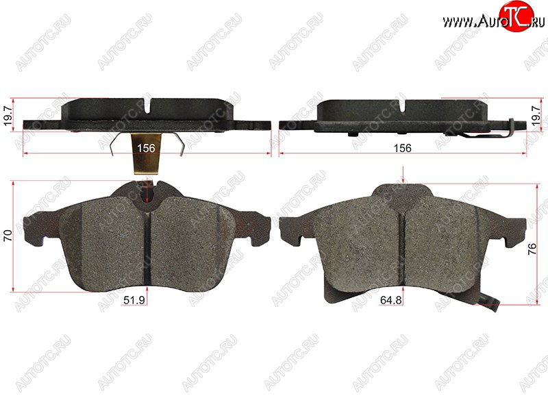 1 399 р. Колодки тормозные перед FR-FL SAT Opel Astra G седан (1998-2005)  с доставкой в г. Королёв