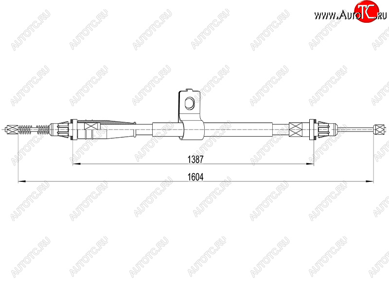 2 759 р. Трос стояночного тормоза RH SAT  Nissan Micra  K12 (2002-2010) 5 дв. дорестайлинг, 5 дв. 2-ой рестайлинг  с доставкой в г. Королёв