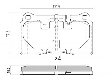 Колодки тормозные перед FL-FR SAT Volkswagen Touareg GP рестайлинг (2006-2010)