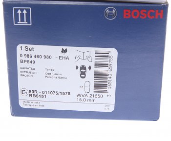 1 289 р. Колодки тормозные передние (4шт.) BOSCH Mitsubishi Lancer 10 седан дорестайлинг (2007-2010)  с доставкой в г. Королёв. Увеличить фотографию 4