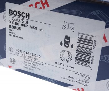 2 869 р. Колодки тормозные задние барабанные 4шт. BOSCH Skoda Octavia Tour A4 1U5 универсал дорестайлинг (1996-2000)  с доставкой в г. Королёв. Увеличить фотографию 4