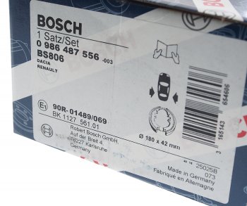 1 849 р. Колодки тормозные задние барабанные (4шт.) BOSCH Renault Logan 1 дорестайлинг (2004-2010)  с доставкой в г. Королёв. Увеличить фотографию 4