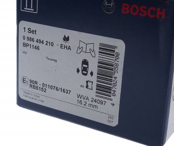 2 479 р. Колодки тормозные задние (4шт.) BOSCH Volkswagen Touareg GP рестайлинг (2006-2010)  с доставкой в г. Королёв. Увеличить фотографию 3